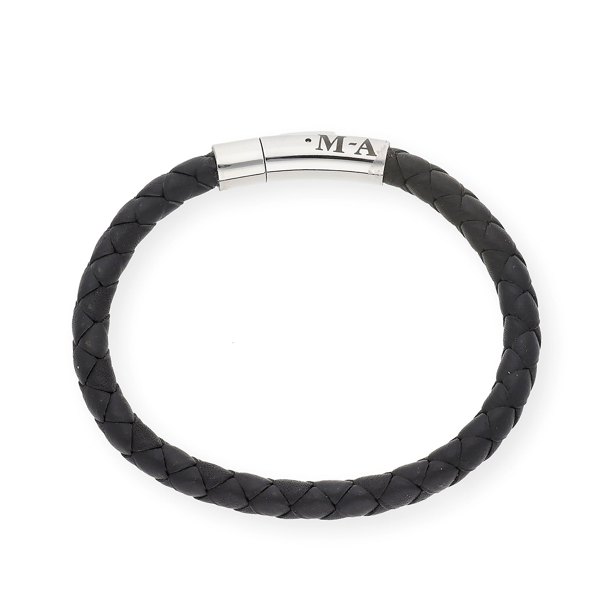 Pulsera Theo en Cuero Trenzado y Acero inoxidable