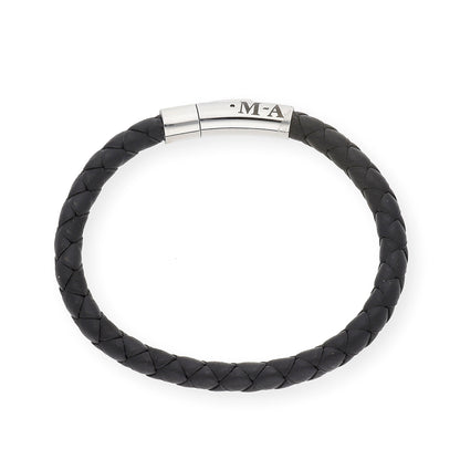 Pulsera Theo en Cuero Trenzado y Acero inoxidable