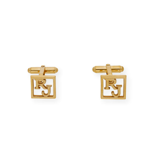 Gemelos con Iniciales Cruzadas en Plata de ley 925 con baño de oro 18k