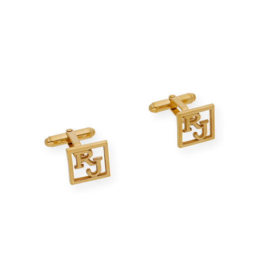 Gemelos con Iniciales Cruzadas en Plata de ley 925 con baño de oro 18k