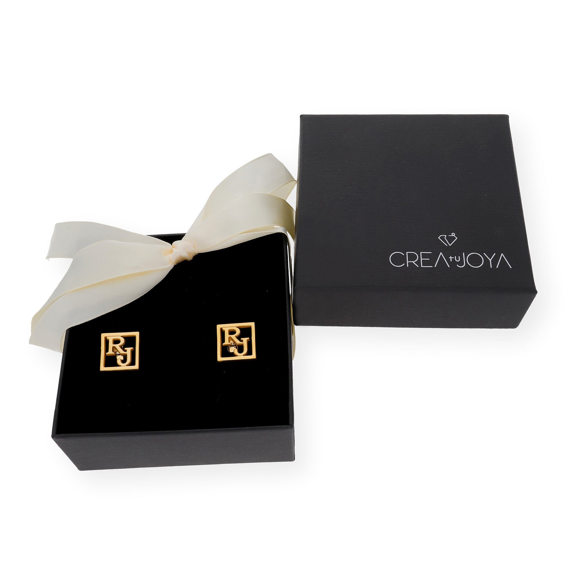 Gemelos con Iniciales Cruzadas en Plata de ley 925 con Baño de Oro Rosa 18k