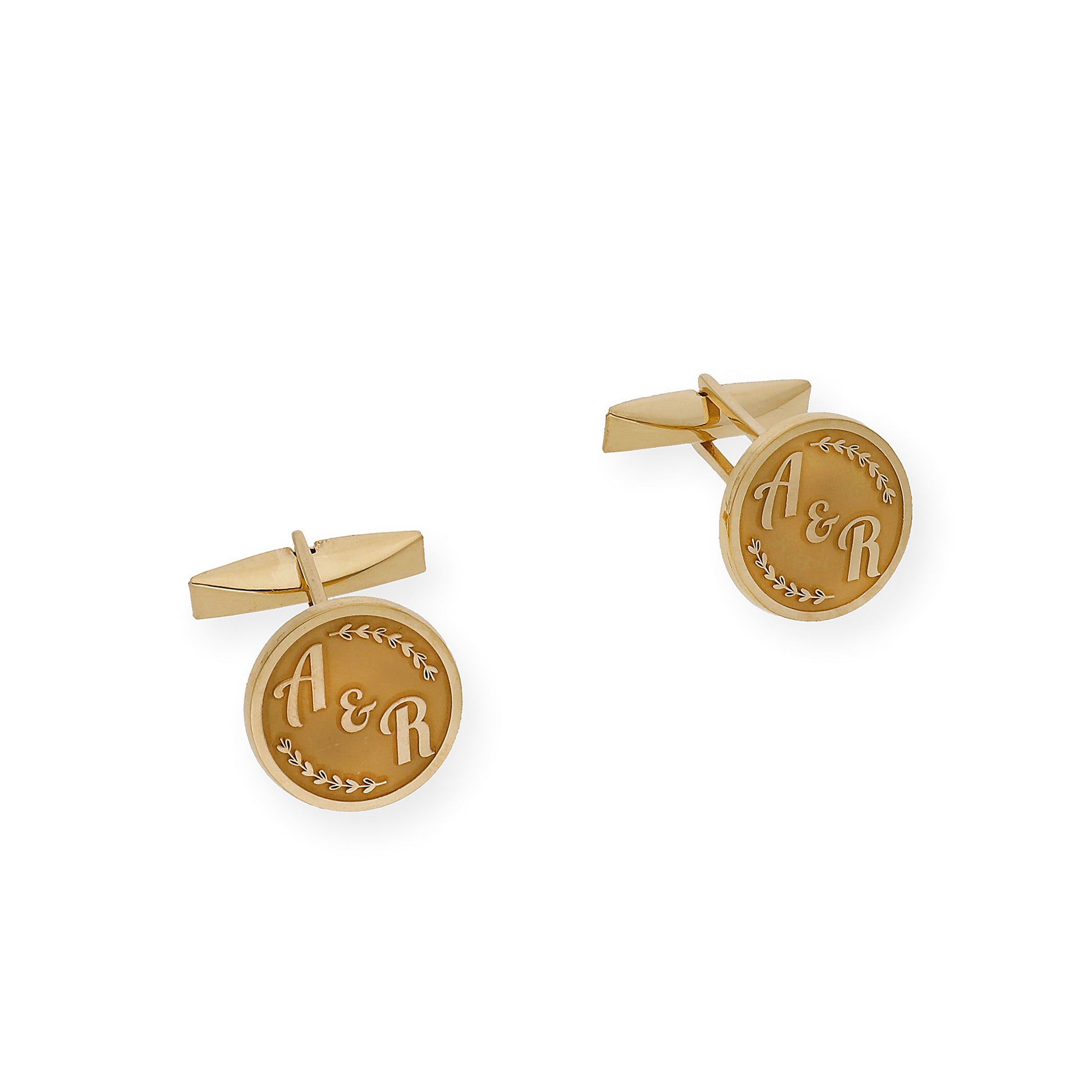 Gemelos Jack con Iniciales en Plata 925 con Baño de Oro 18k