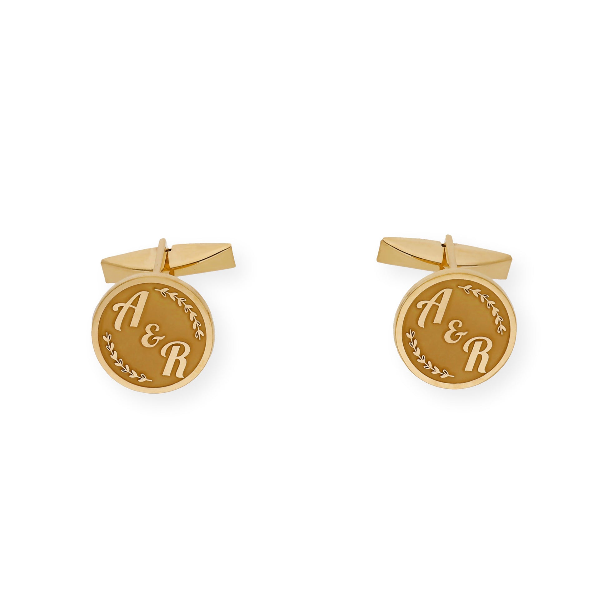 Gemelos Jack con Iniciales en Plata 925 con Baño de Oro Rosa 18k