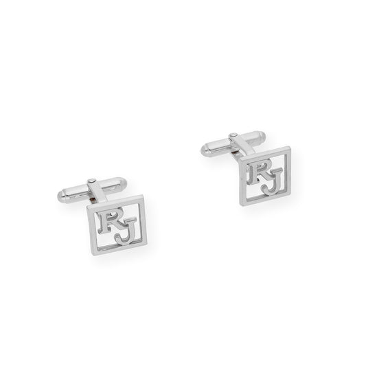 Gemelos con Iniciales Cruzadas en Plata de ley 925