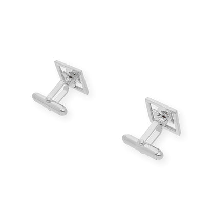 Gemelos con Iniciales Cruzadas en Plata de ley 925