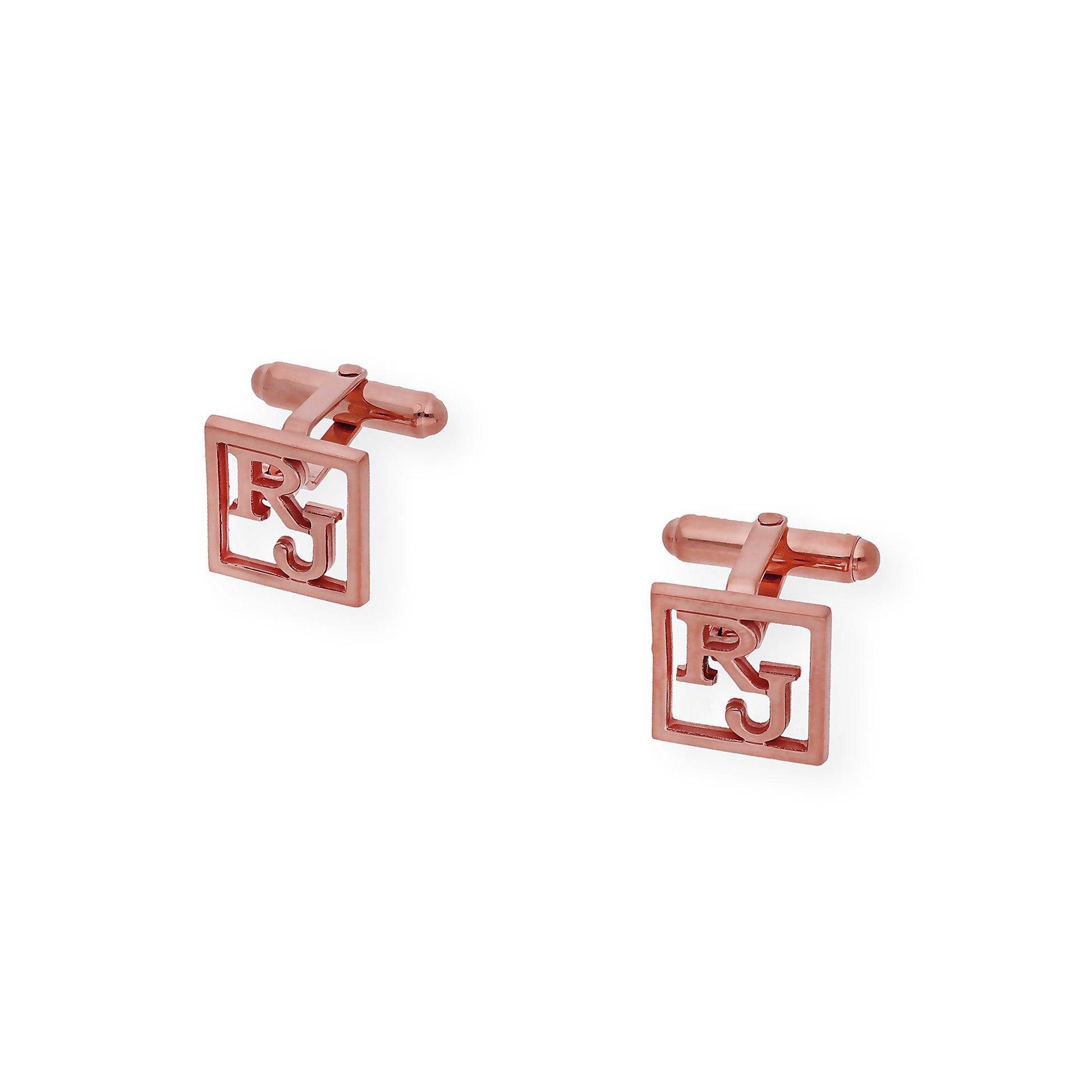 Gemelos con Iniciales Cruzadas en Plata de ley 925 con baño de oro 18k
