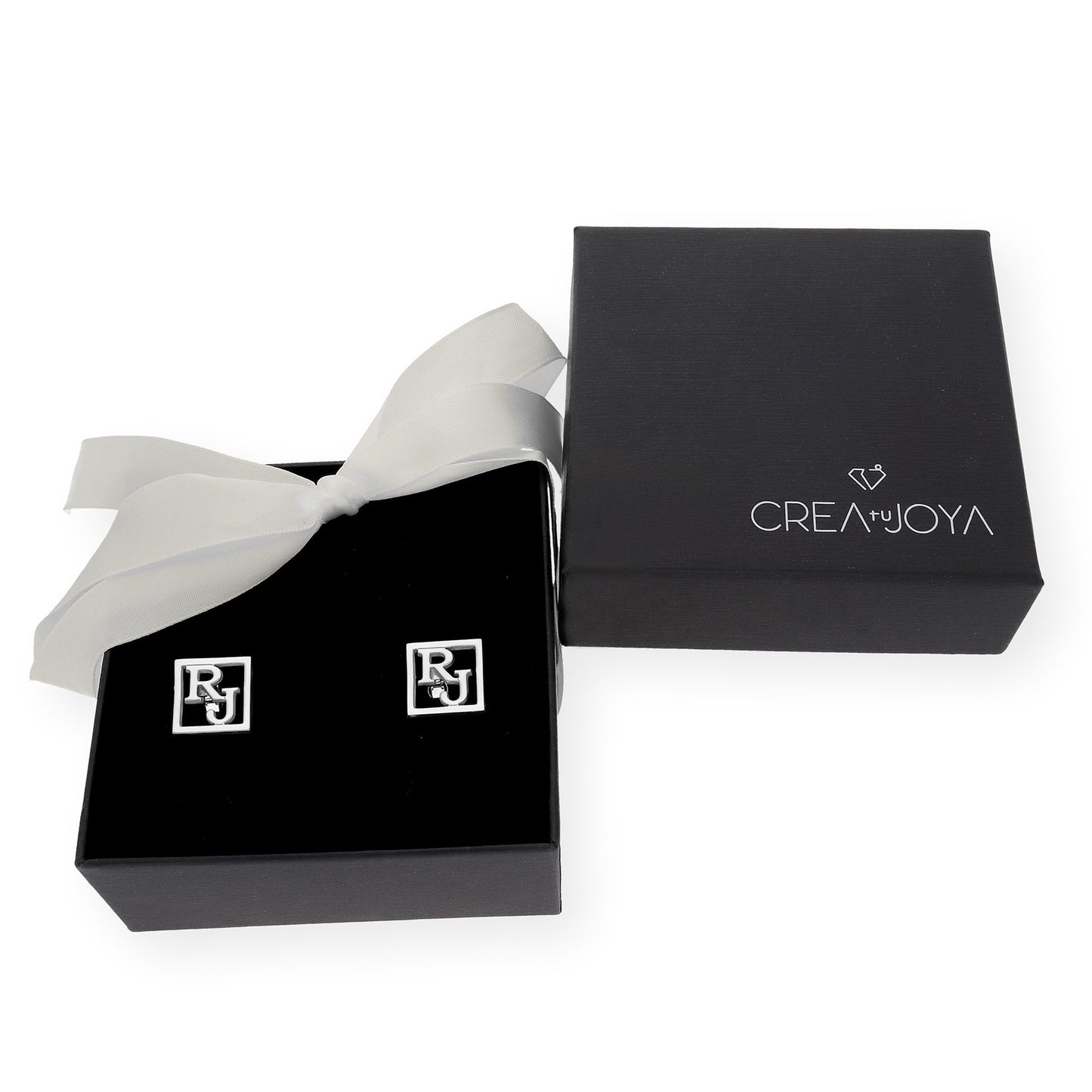 Gemelos con Iniciales Cruzadas en Plata de ley 925 con baño de oro 18k
