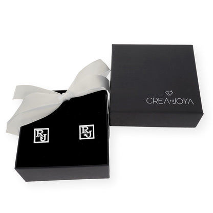 Gemelos con Iniciales Cruzadas en Plata de ley 925 con baño de oro 18k