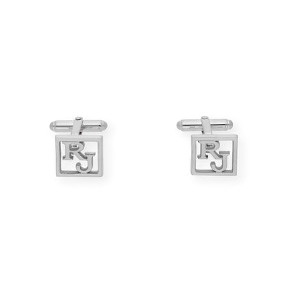 Gemelos con Iniciales Cruzadas en Plata de ley 925 con Baño de Oro Rosa 18k