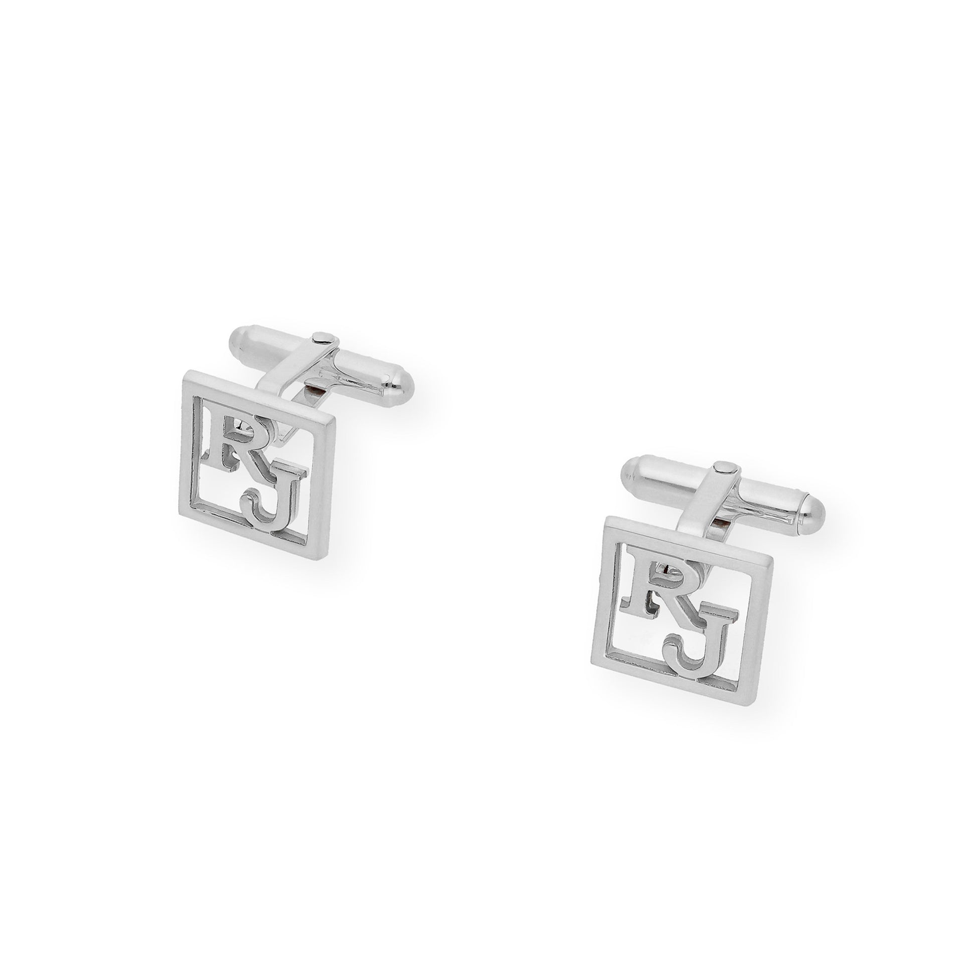 Gemelos con Iniciales Cruzadas en Plata de ley 925 con Baño de Oro Rosa 18k