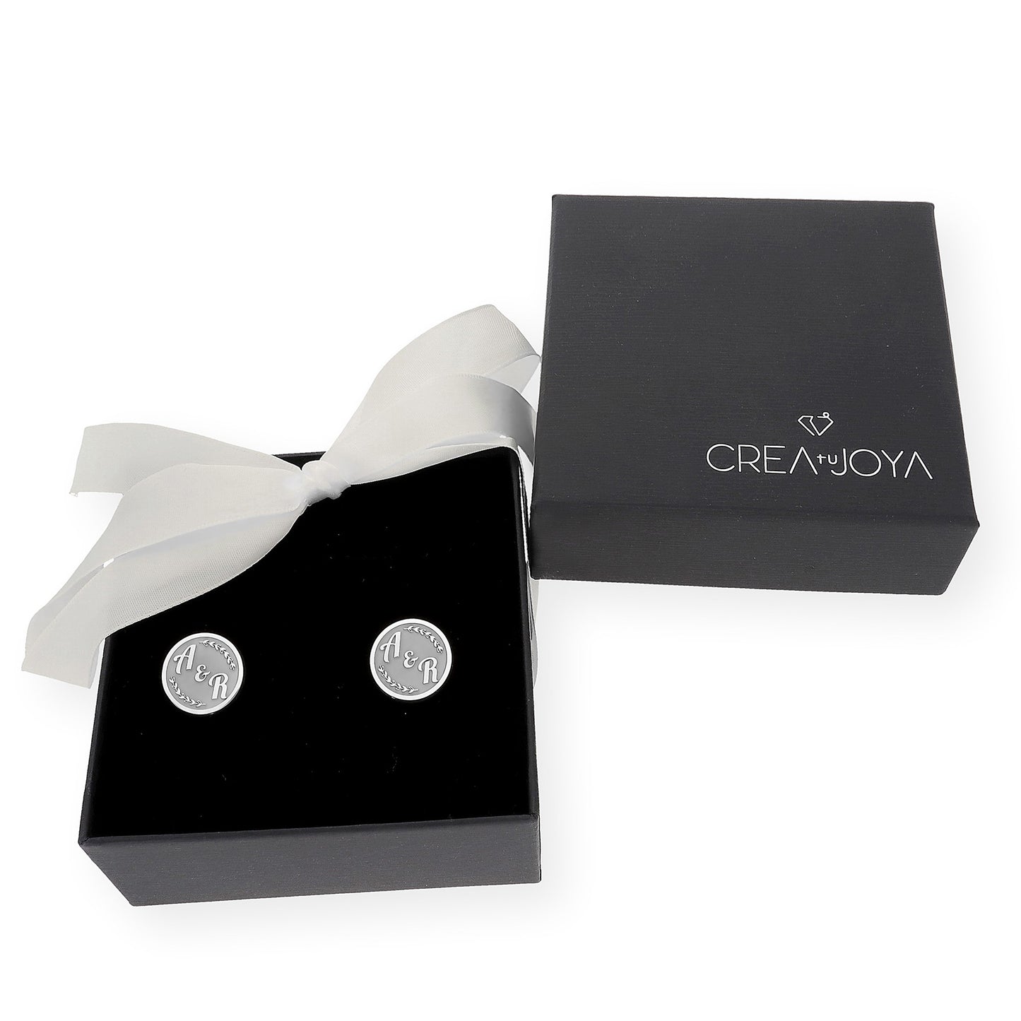 Gemelos Jack con Iniciales en Plata 925 con Baño de Oro Rosa 18k