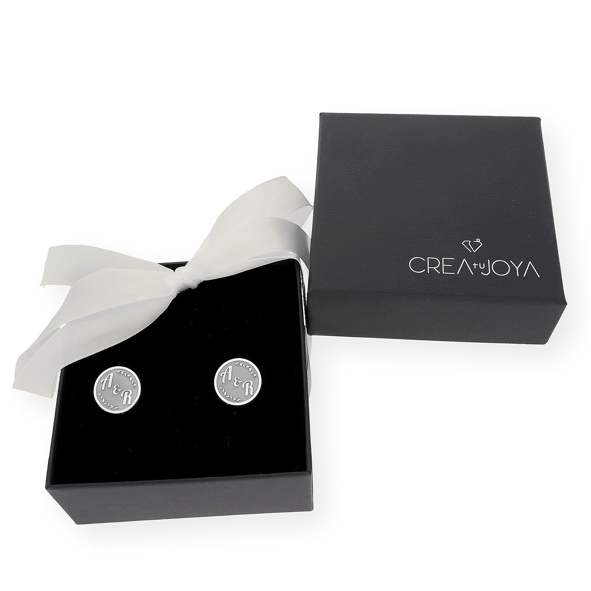 Gemelos Jack con Iniciales en Plata 925 con Baño de Oro Rosa 18k