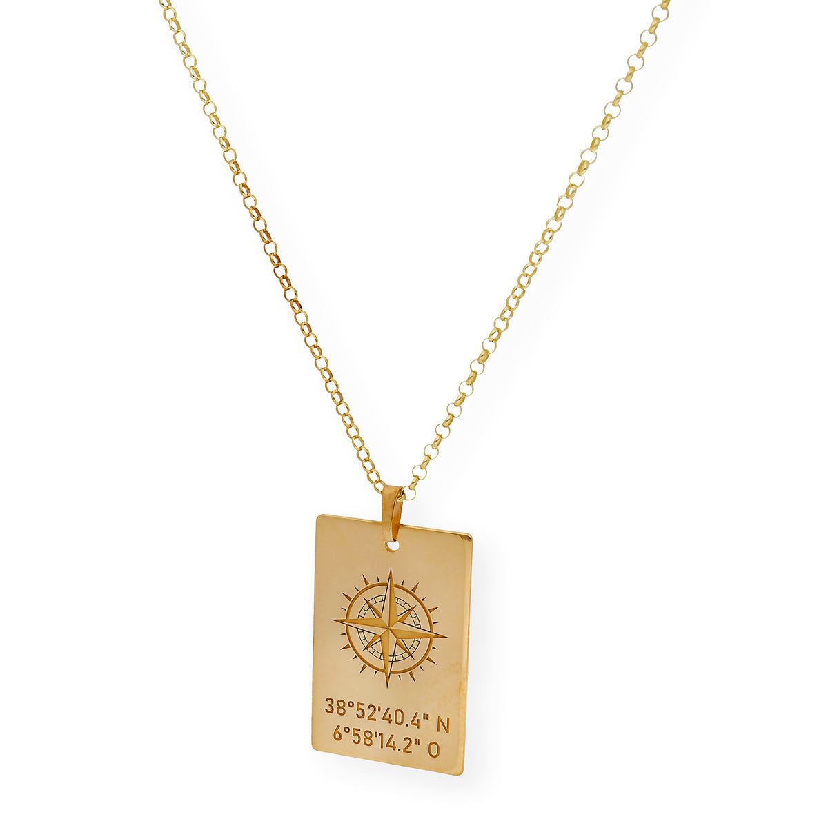 Colgante Brújula con Coordenadas en Plata 925