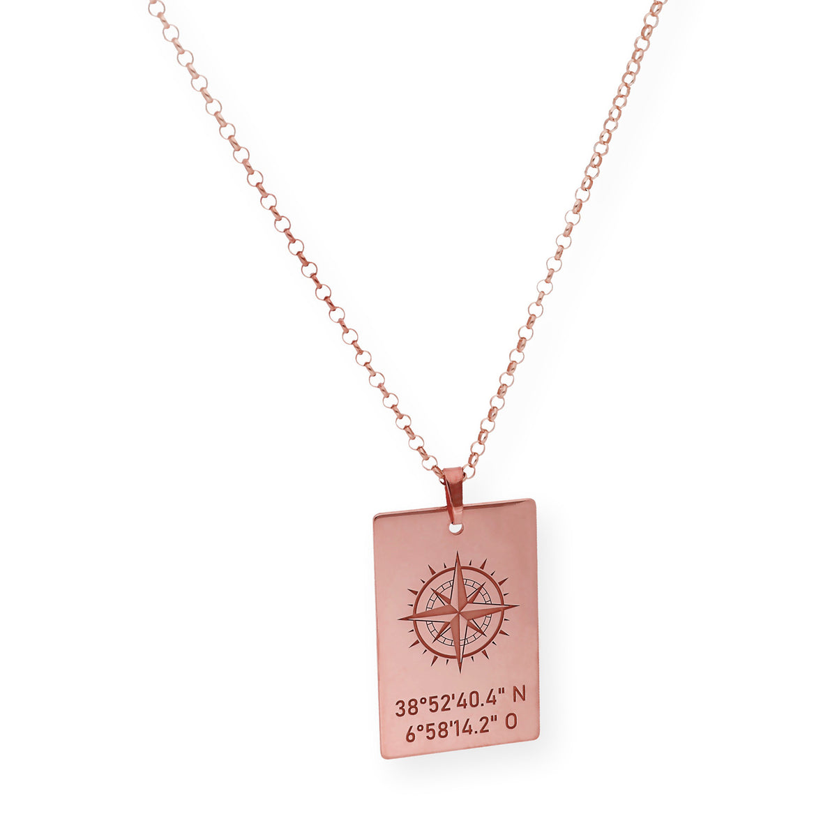 Colgante Brújula con Coordenadas en Plata 925