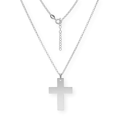 Colgante Cruz Grande en Plata 925 con Baño de Oro 18k