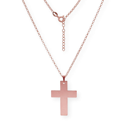 Colgante Cruz Grande en Plata 925 con Baño de Oro 18k