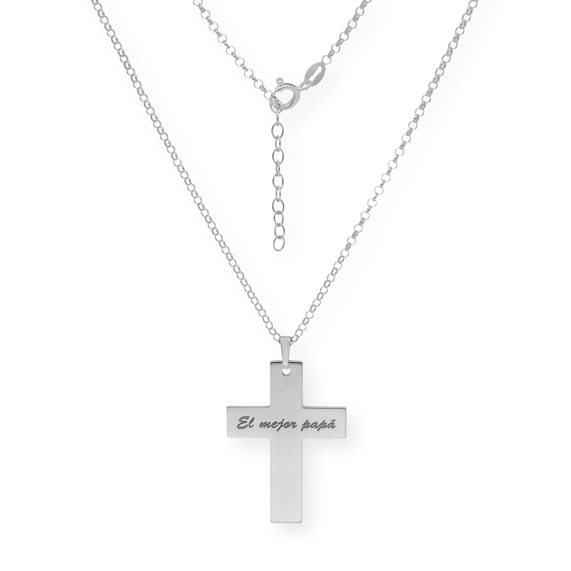 Colgante Cruz Grande en Plata 925 con Baño de Oro Rosa 18k