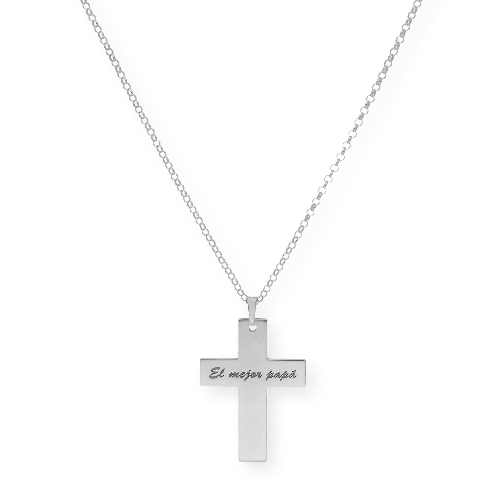 Colgante Cruz Grande en Plata 925 con Baño de Oro Rosa 18k