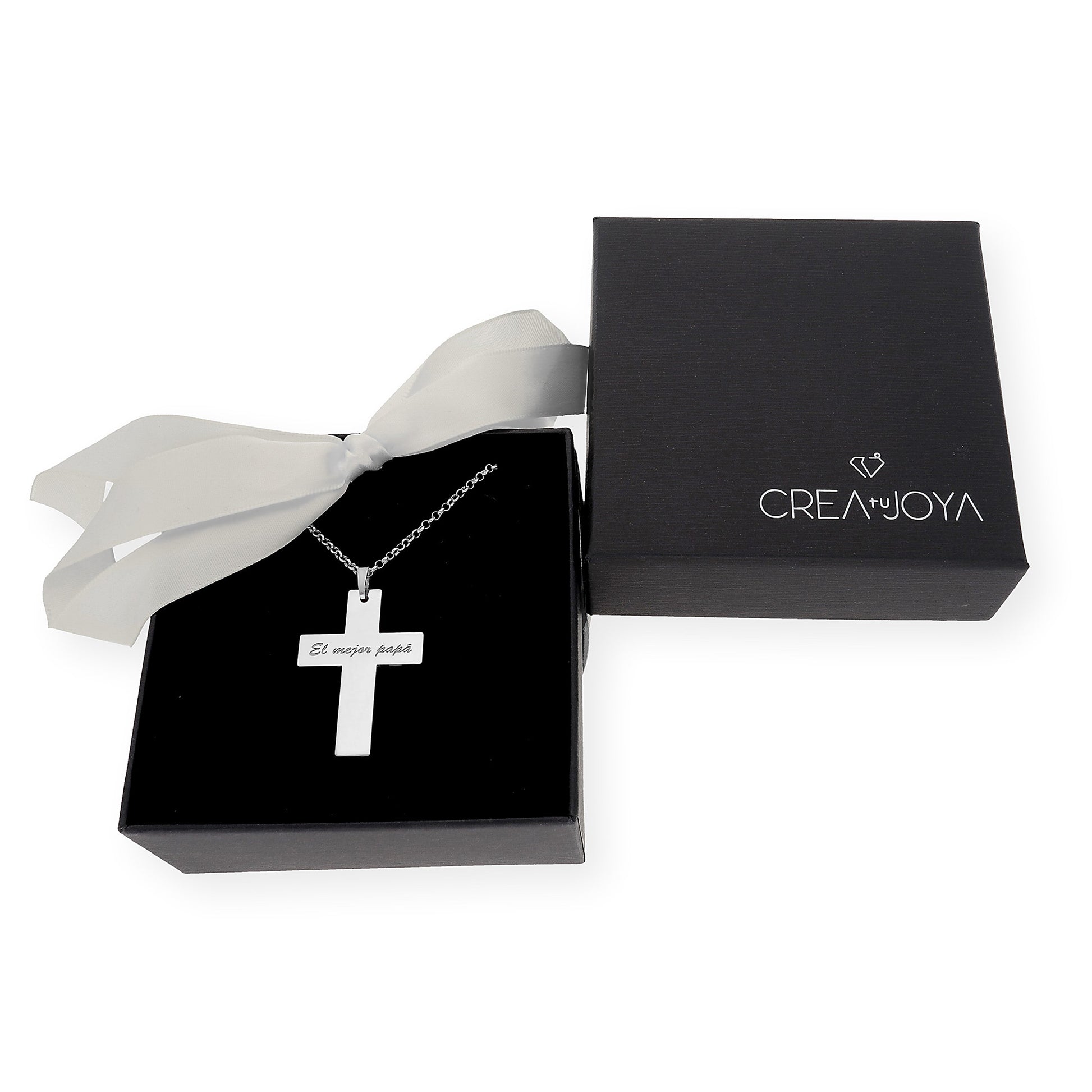 Colgante Cruz Grande en Plata 925 con Baño de Oro Rosa 18k