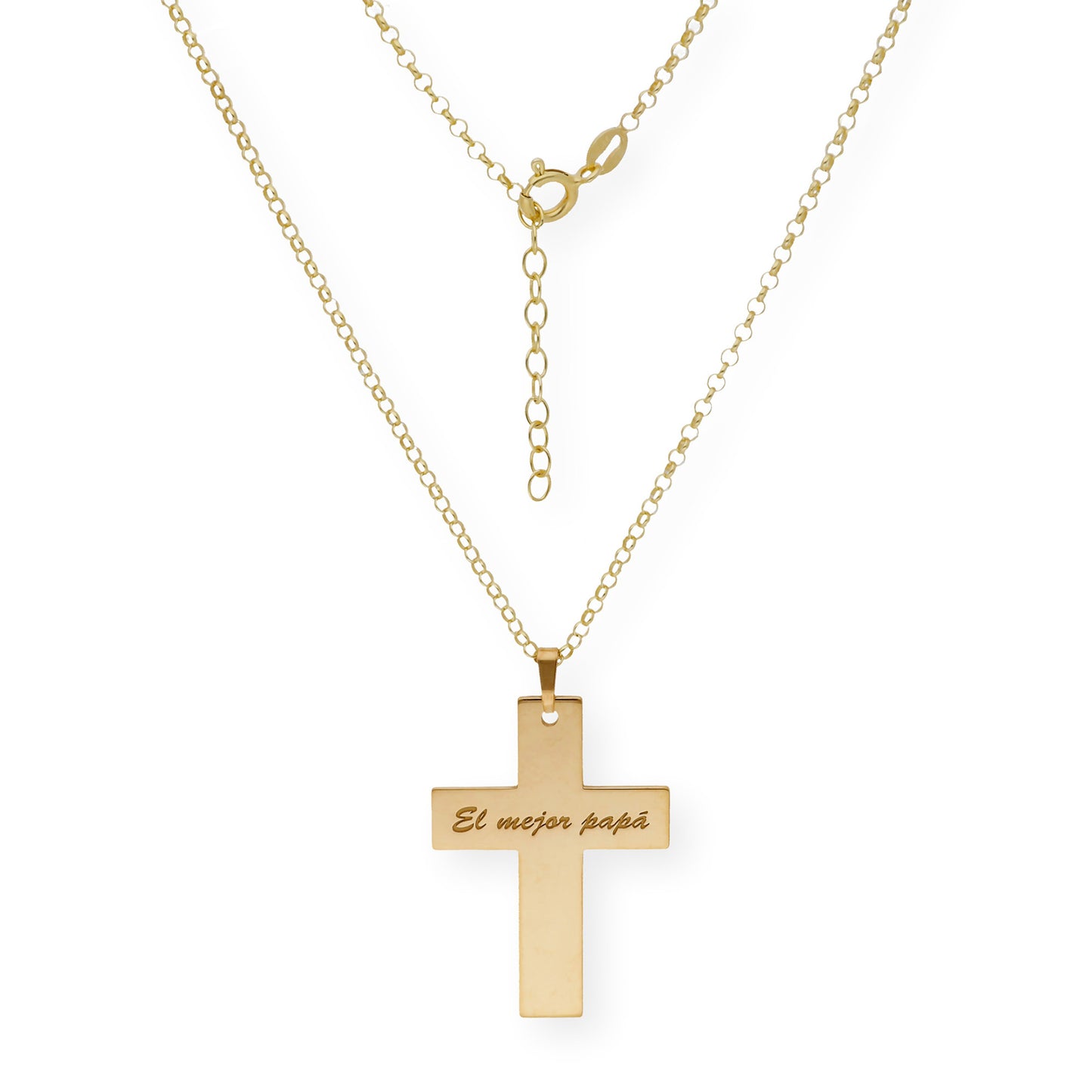 Colgante Cruz Grande en Plata 925 con Baño de Oro Rosa 18k