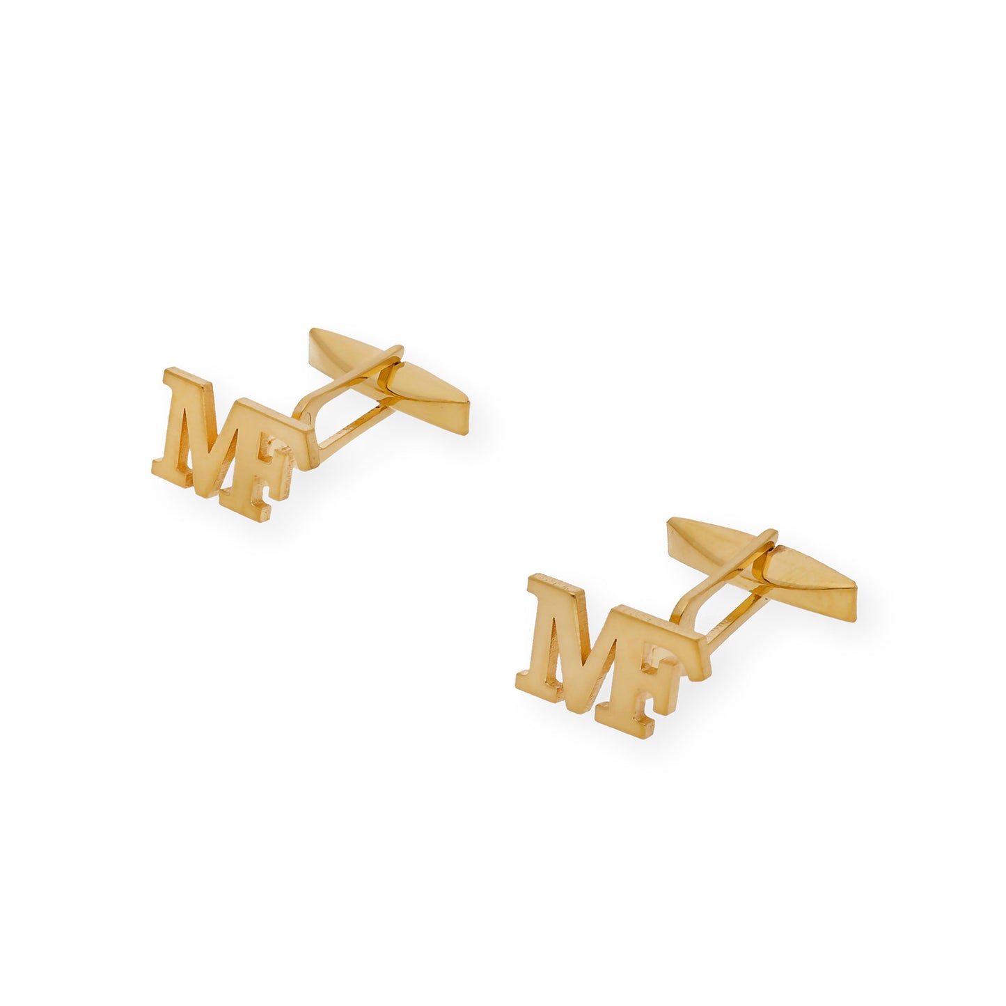 Gemelos Klopp con Iniciales en Plata 925 con Baño de Oro 18k