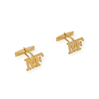 Gemelos Klopp con Iniciales en Plata 925 con Baño de Oro Rosa 18k