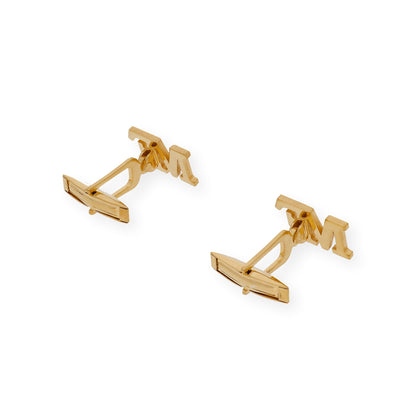 Gemelos Klopp con Iniciales en Plata 925 con Baño de Oro Rosa 18k