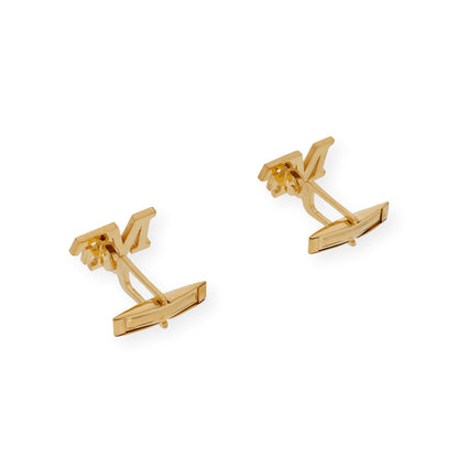 Gemelos Klopp con Iniciales en Plata 925 con Baño de Oro Rosa 18k