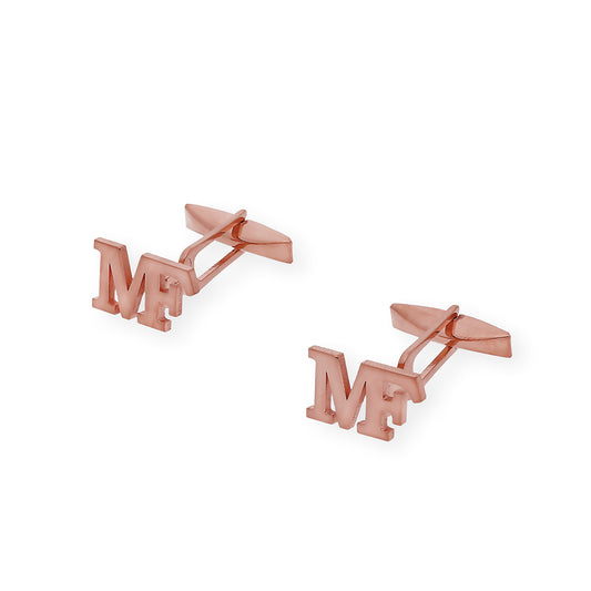 Gemelos Klopp con Iniciales en Plata 925 con Baño de Oro Rosa 18k