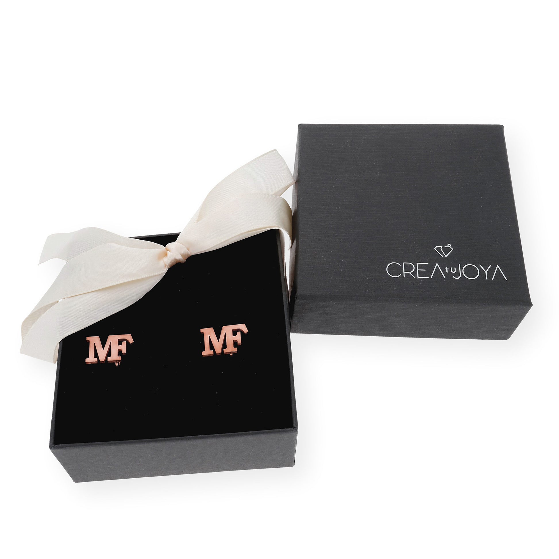 Gemelos Klopp con Iniciales en Plata 925 con Baño de Oro Rosa 18k