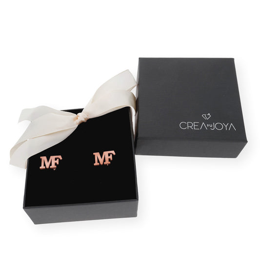 Gemelos Klopp con Iniciales en Plata 925 con Baño de Oro Rosa 18k