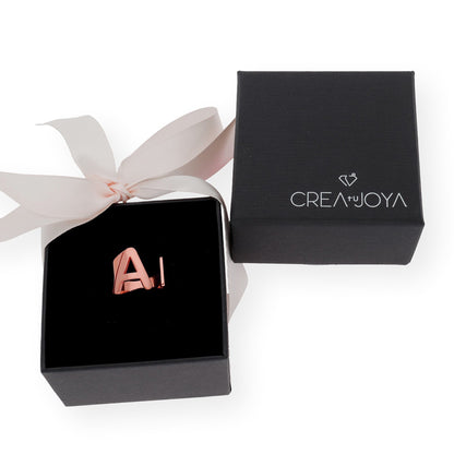 Anillo Inicial Adriana en Plata 925 con Baño de Oro Rosa 18k