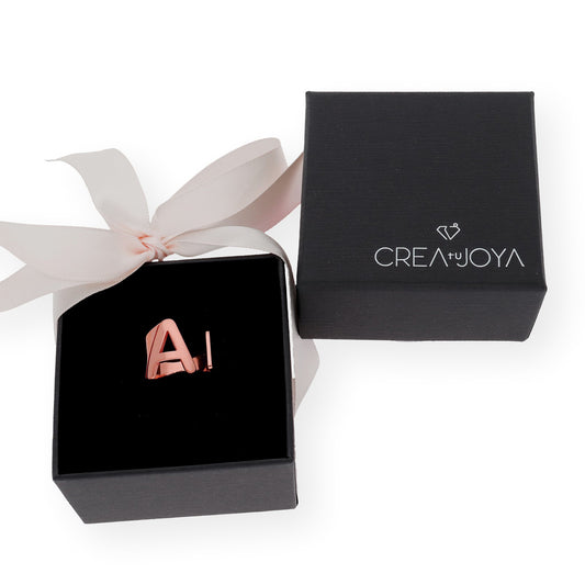 Anillo Inicial Adriana en Plata 925 con Baño de Oro Rosa 18k