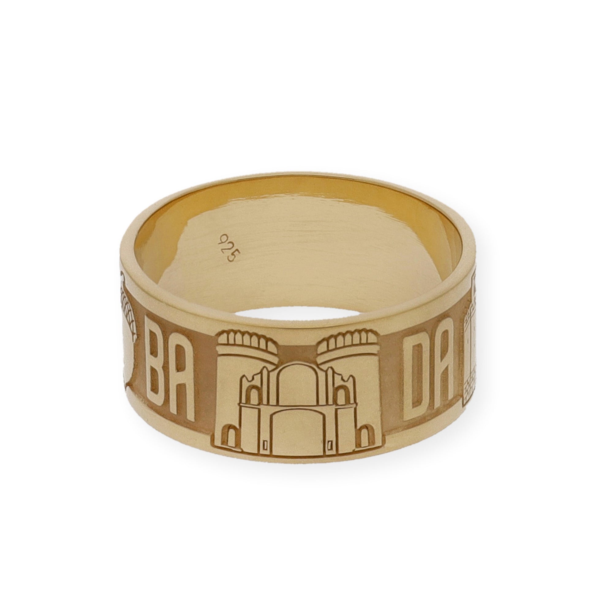 Anillo "Mi Ciudad" en Plata 925 y Baño de Oro 18k