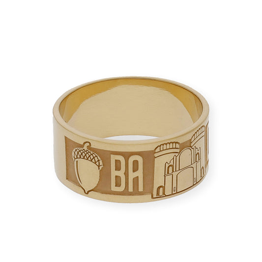 Anillo "Mi Ciudad" en Plata 925 y Baño de Oro 18k