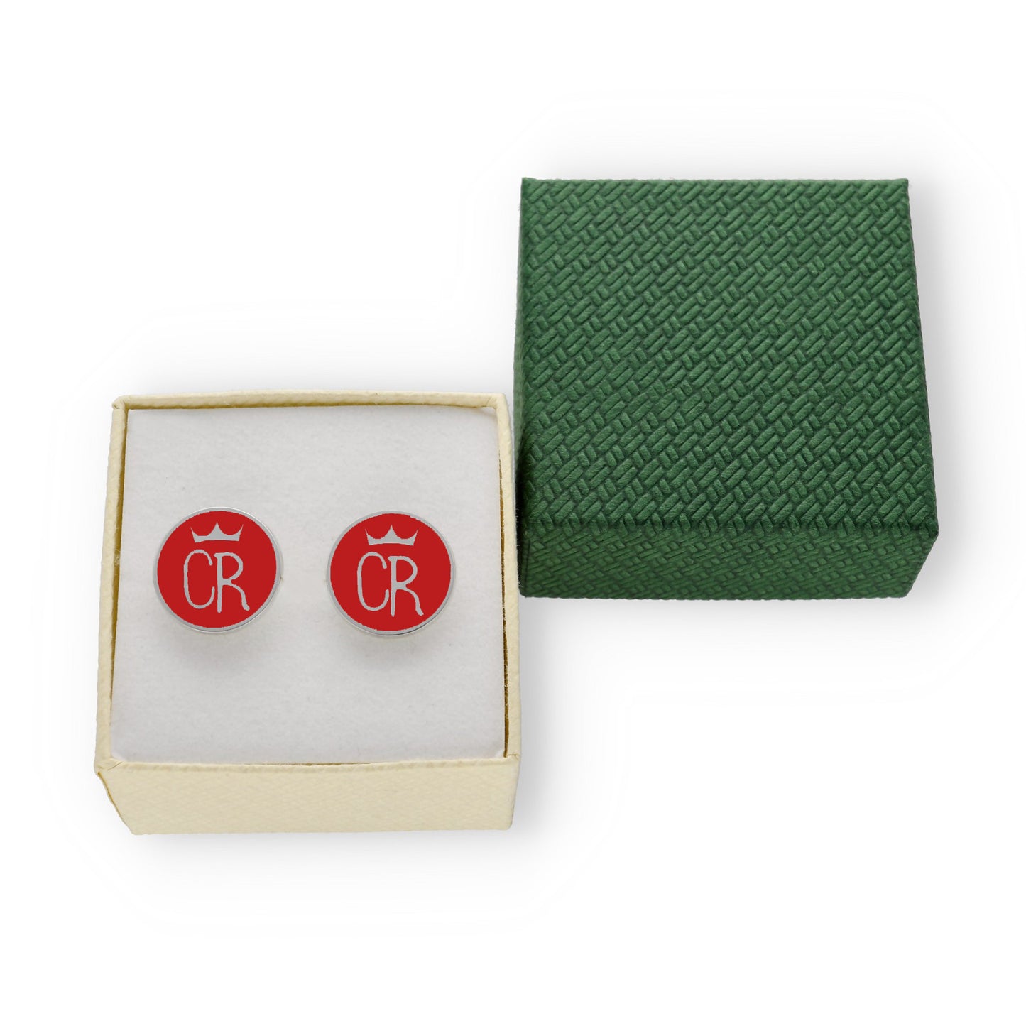 Gemelos Fierro de Ganadería en Plata 925 y Esmalte Al Fuego