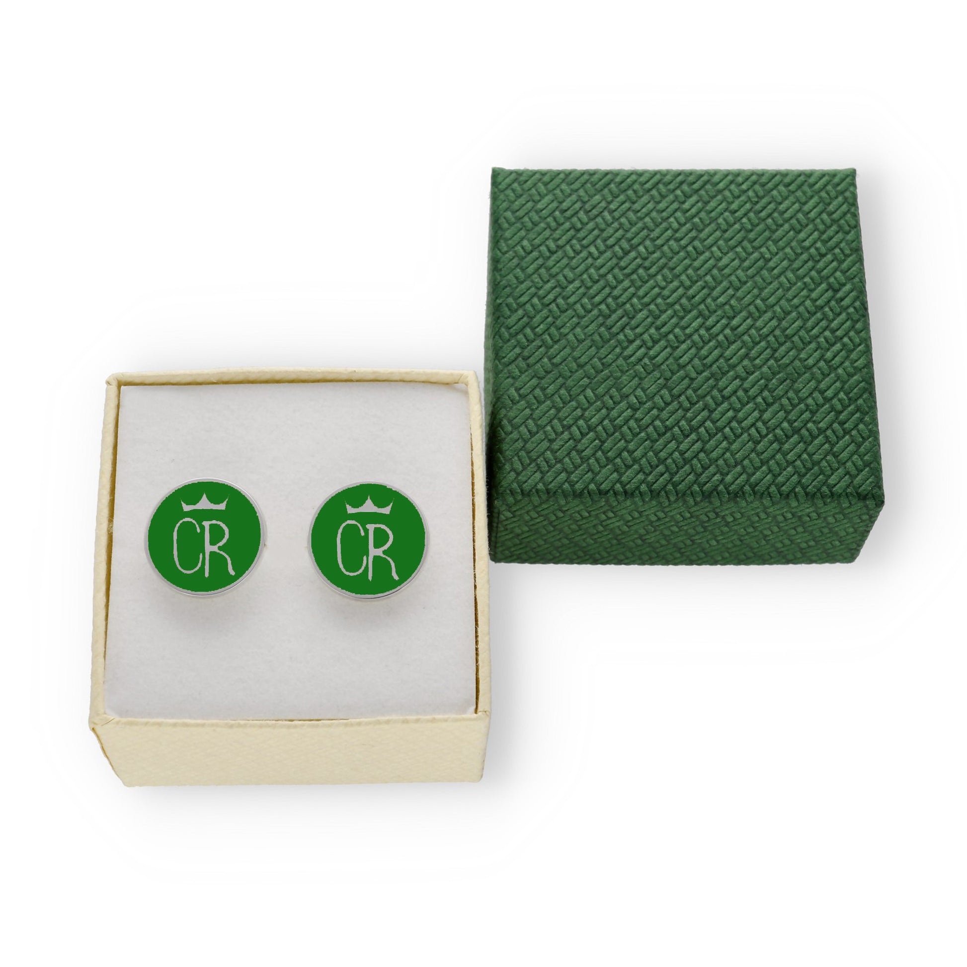 Gemelos Fierro de Ganadería en Plata 925 y Esmalte Al Fuego