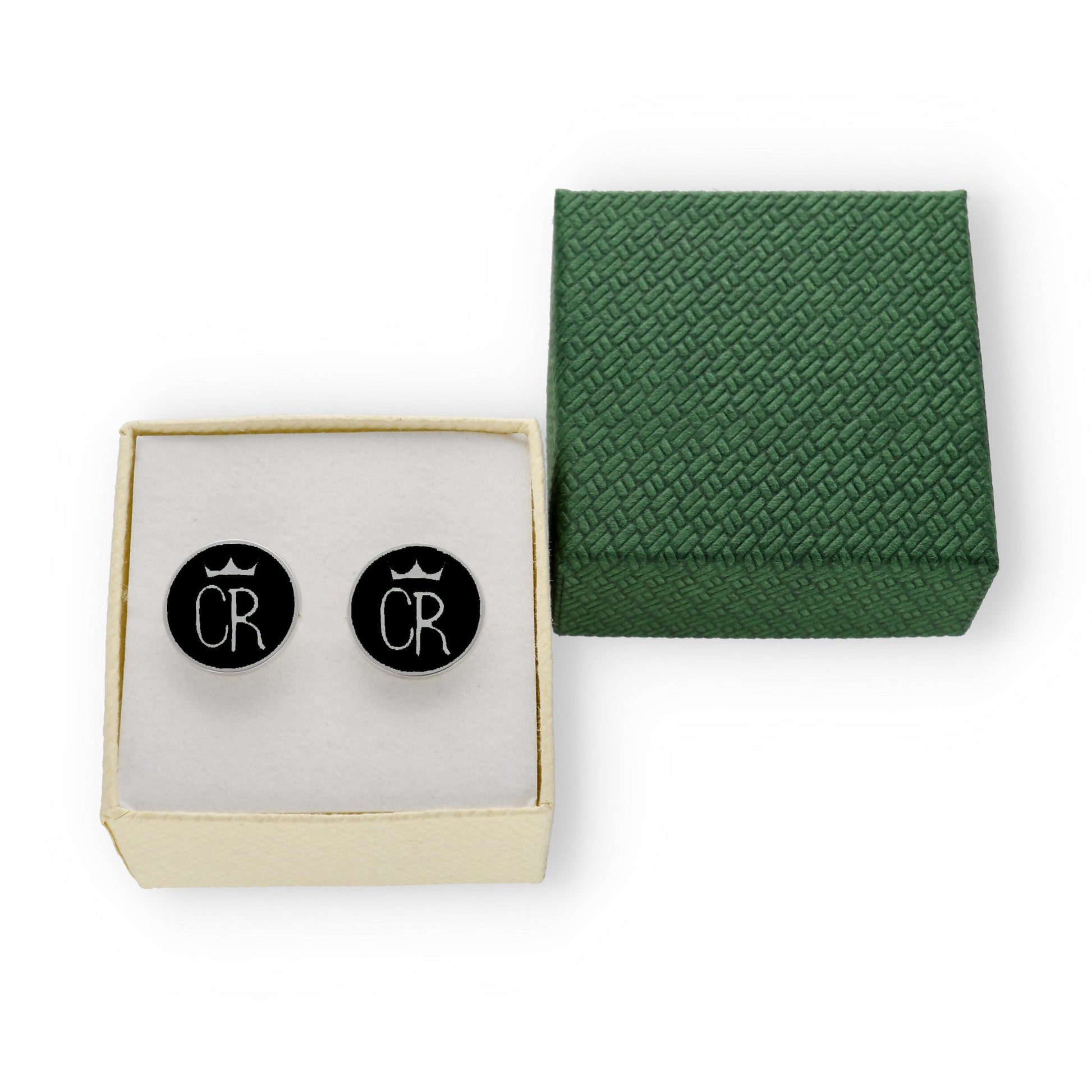 Gemelos Fierro de Ganadería en Plata 925 y Esmalte Al Fuego