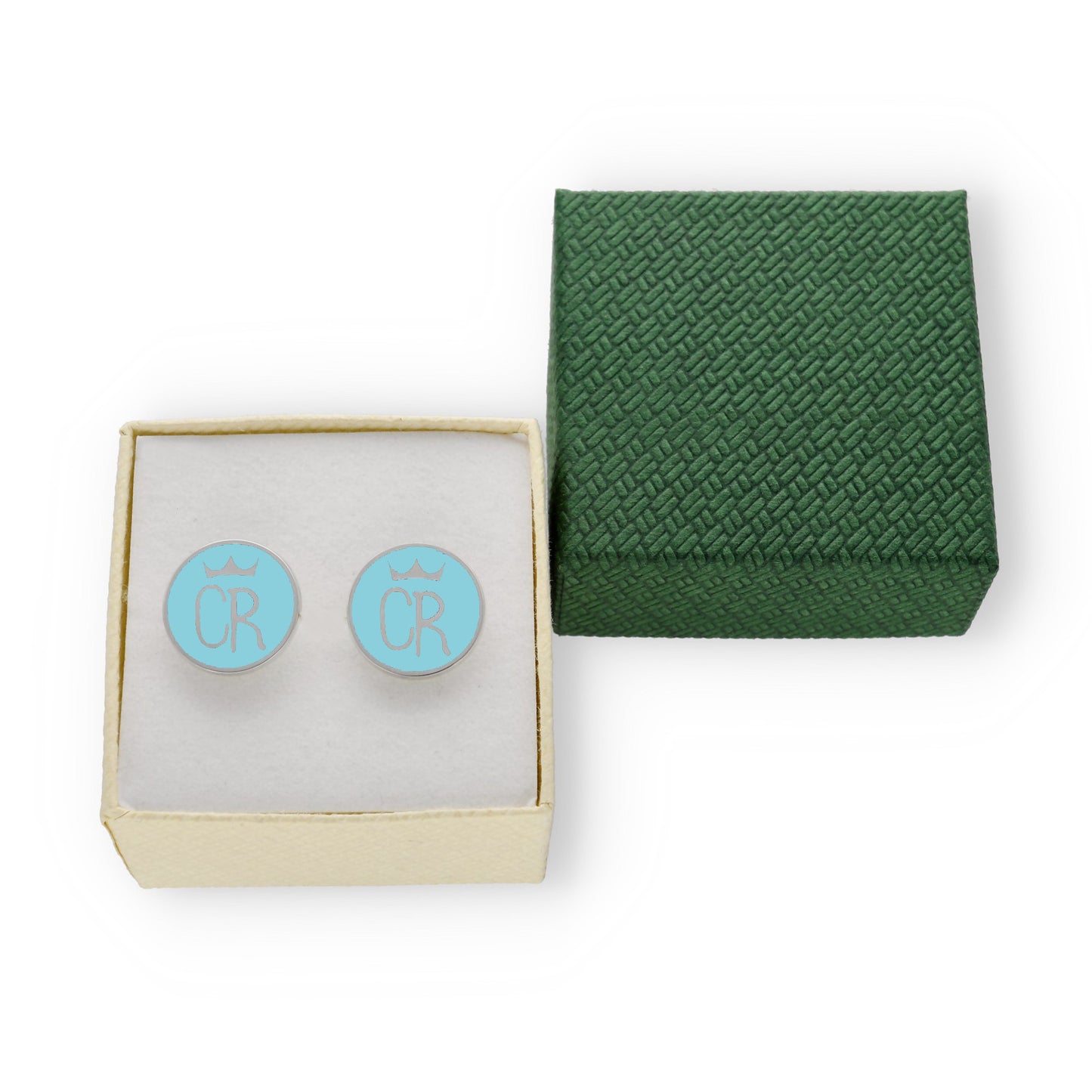 Gemelos Fierro de Ganadería en Plata 925 y Esmalte Al Fuego