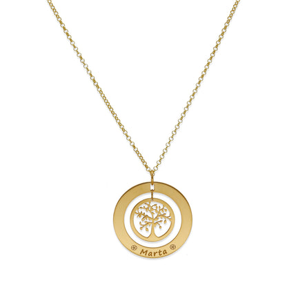 Colgante Árbol de la Vida Dos Aros Personalizado Plata 925