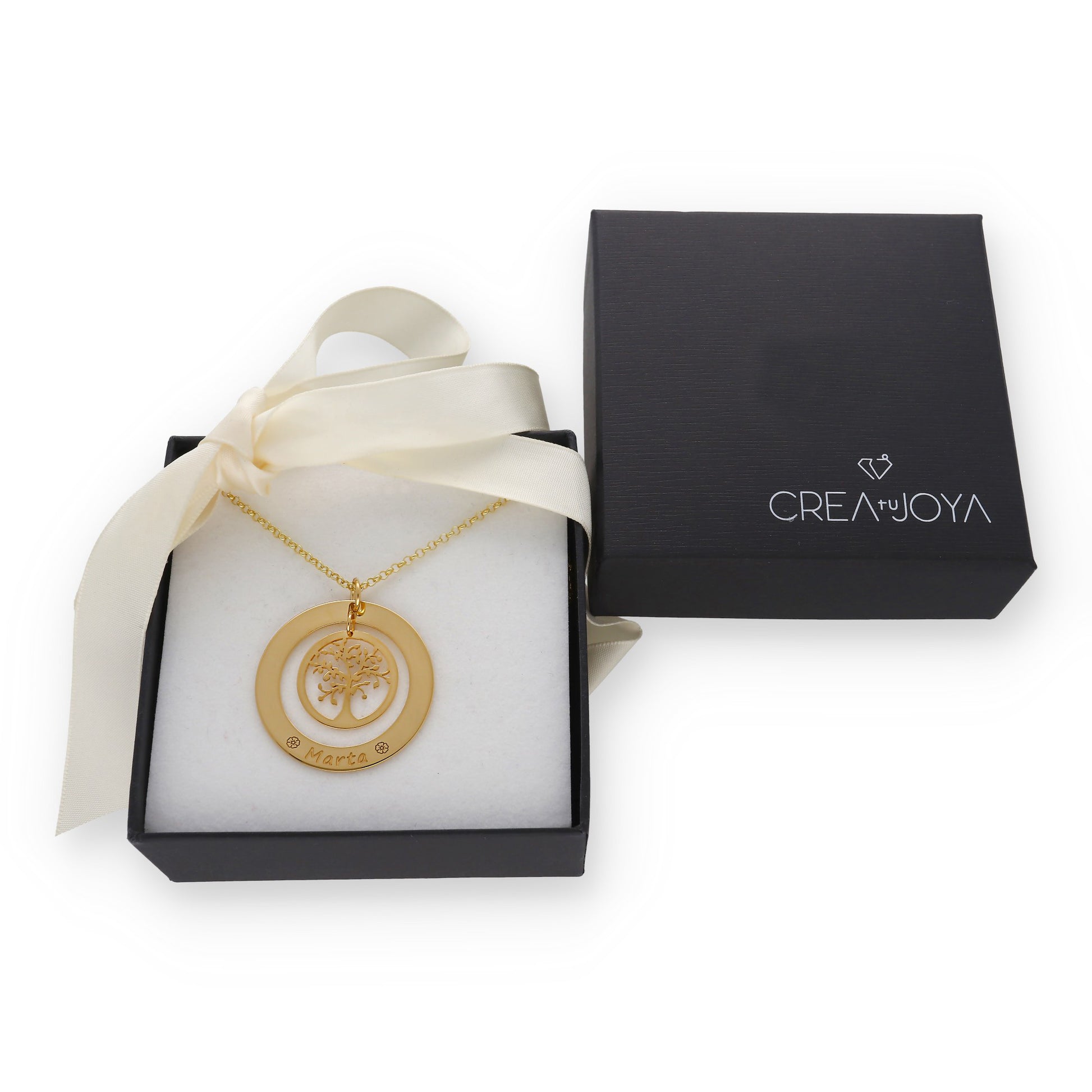 Colgante Árbol de la Vida Dos Aros Personalizado Plata 925