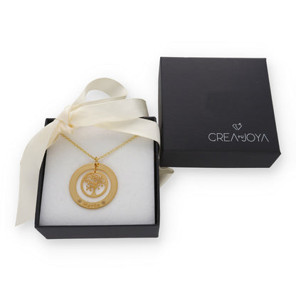 Colgante Árbol de la Vida Dos Aros Personalizado Plata 925