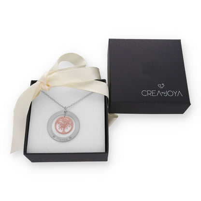 Colgante Árbol de la Vida Dos Aros Personalizado Plata 925