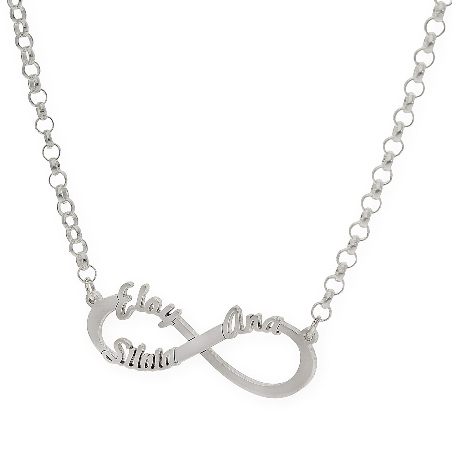 Colgante Infinito con Nombres de Plata 925