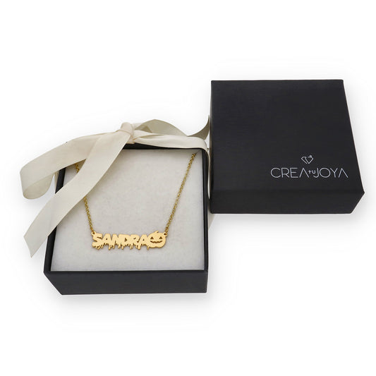 Collar Nombre Calabaza en Plata 925 y Baño de Oro 18k