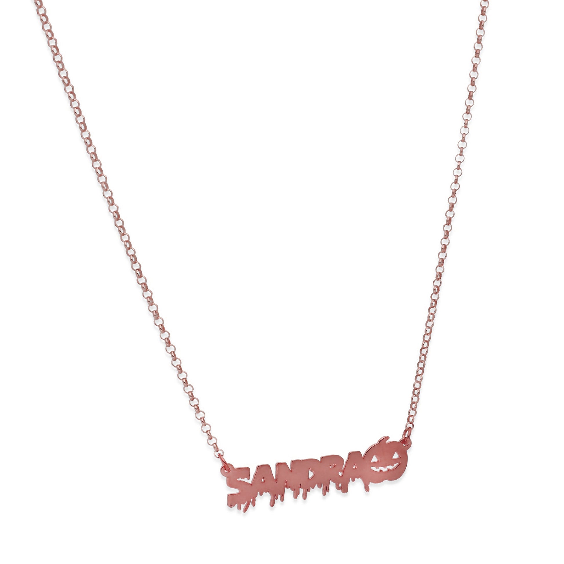 Collar Nombre Calabaza en Plata 925 y Baño de Oro 18k