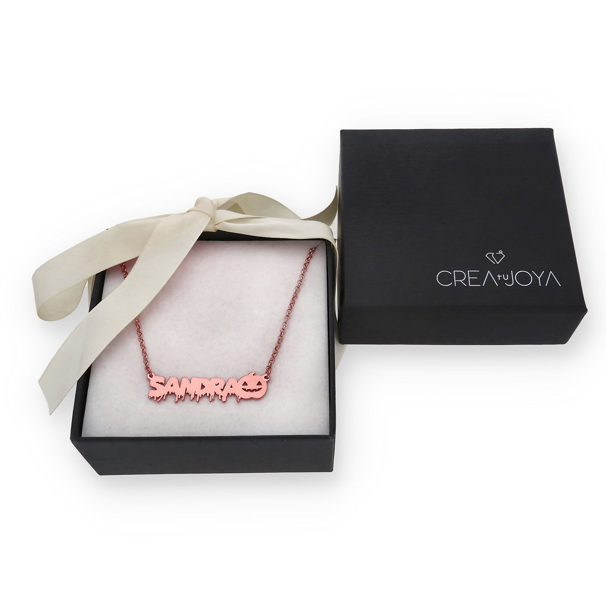 Collar Nombre Calabaza en Plata 925 y Baño de Oro 18k