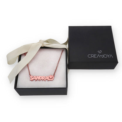 Collar Nombre Calabaza en Plata 925 y Baño de Oro 18k