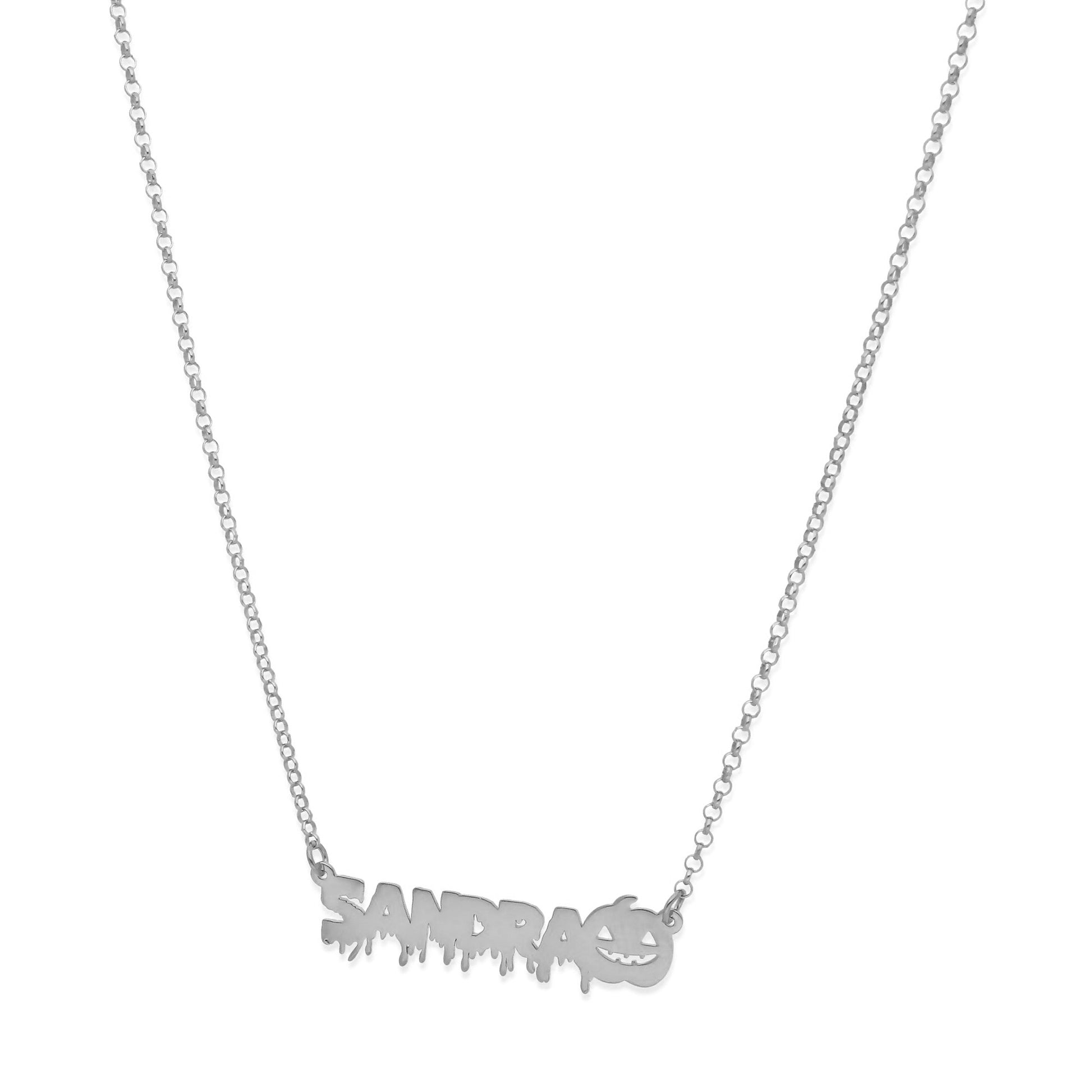 Collar Nombre Calabaza en Plata 925 y Baño de Oro 18k