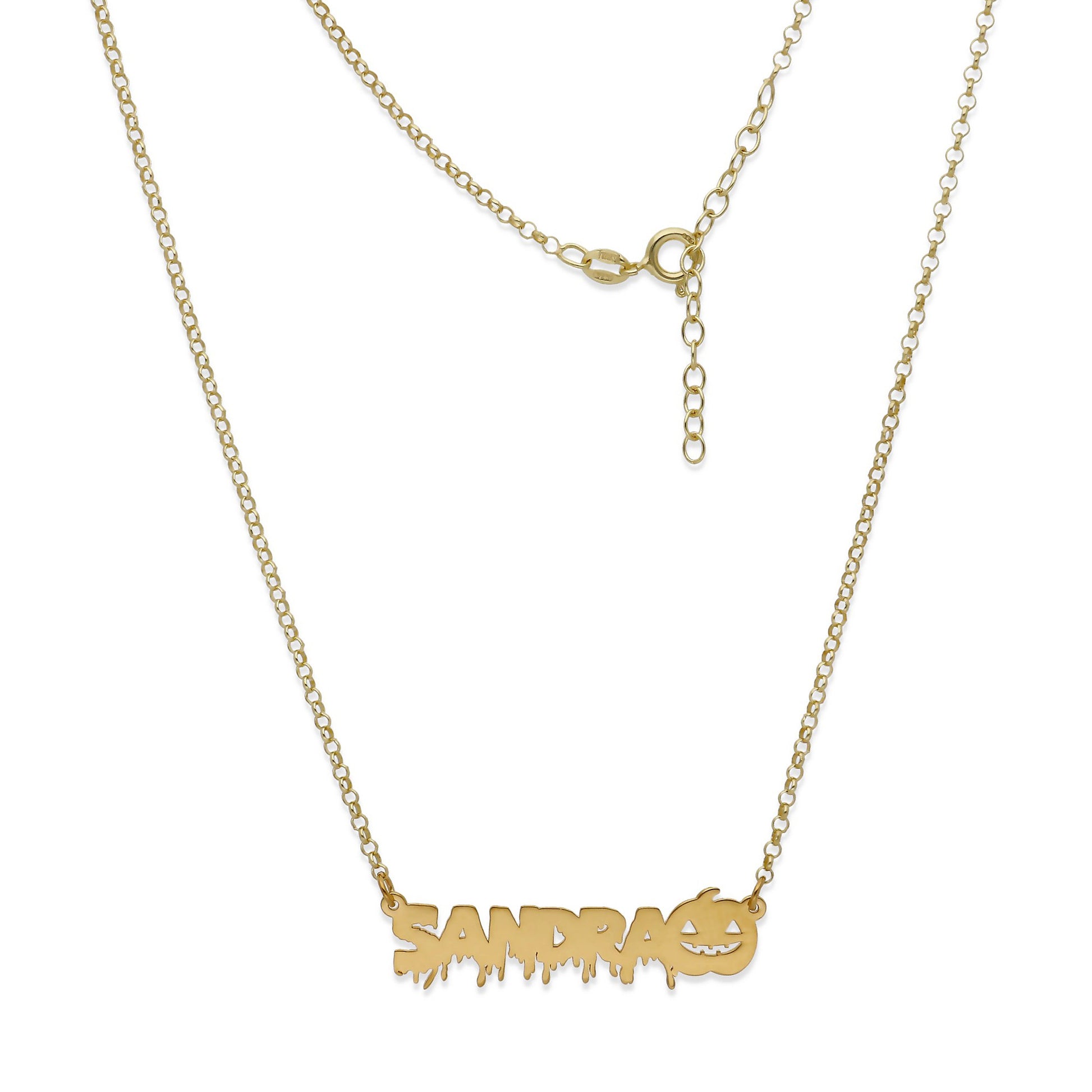 Collar Nombre Calabaza en Plata 925 y Baño Oro rosa 18k